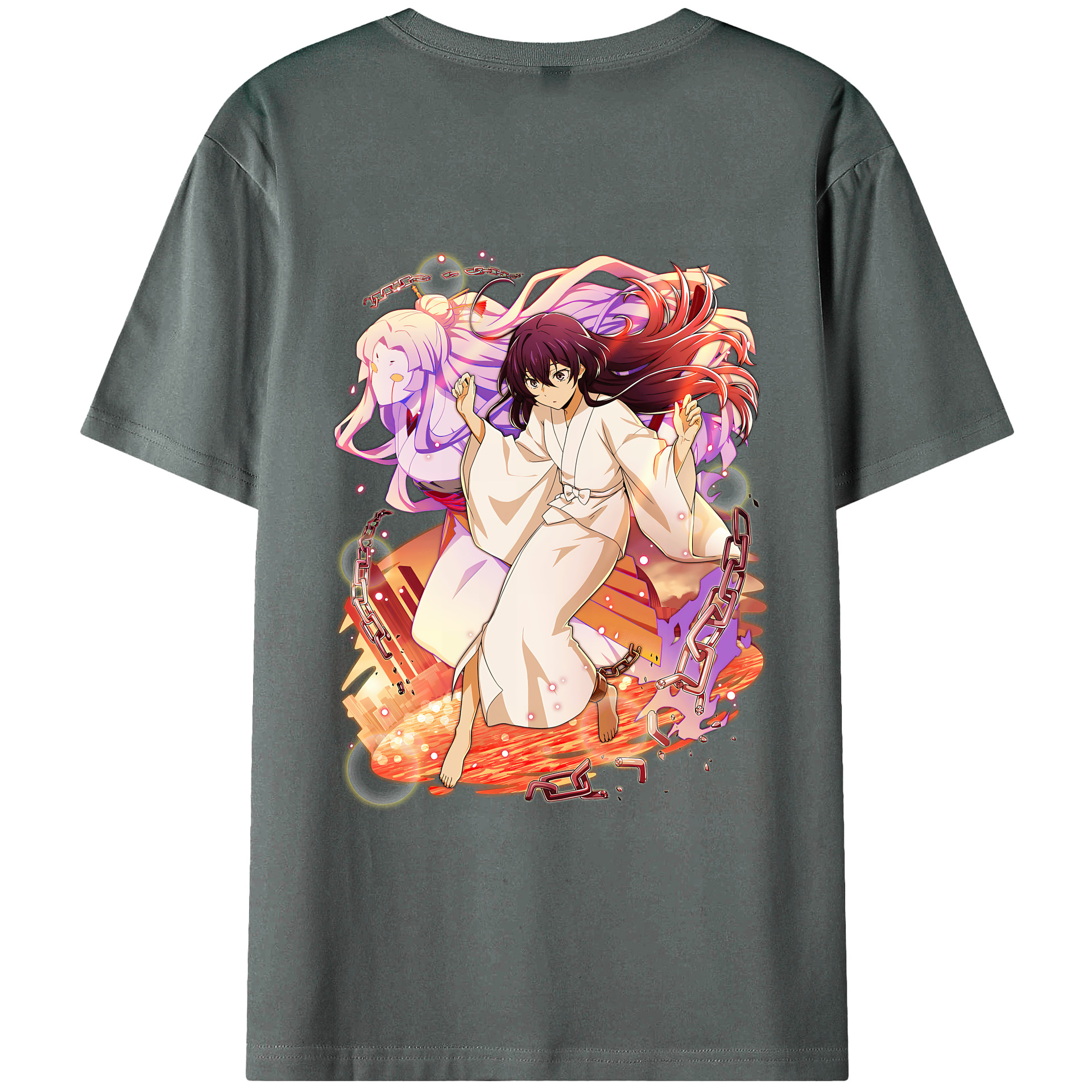（画像用） 文豪ストレイドッグス Bungo Stray Dogs 綿100％ メンズ半袖Tシャツ（バックプリント） 通気性